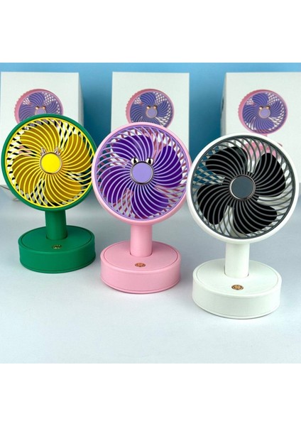 Şık Pembe Mini El ve Masaüstü Fanı, 3 Kademeli Serinletici Ventilatör modelleri