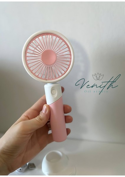 Taşınabilir Şarjlı Mini El Fan ve Vantilatör, USB Şarjlı Soğutucu, Pembe indirimleri