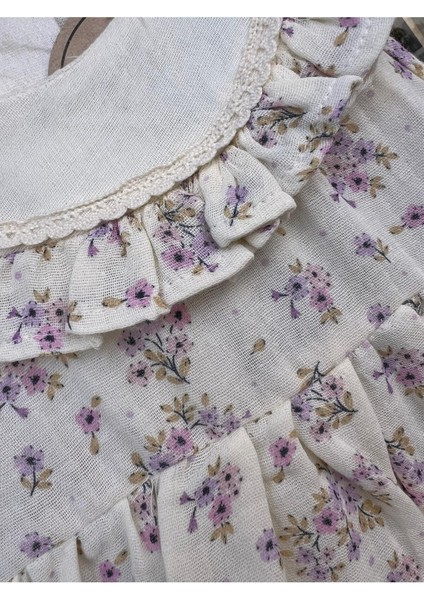 Müslin Kumaş Elbise Lavanta Beyaz modelleri