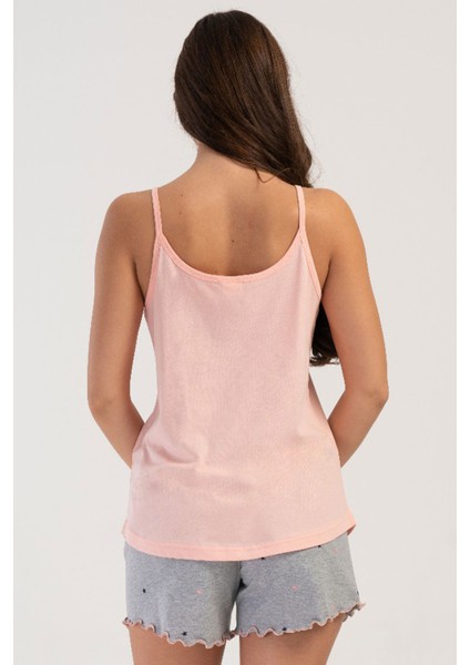 Kadın Ip Askılı Şortlu Pijama Takım , 408149