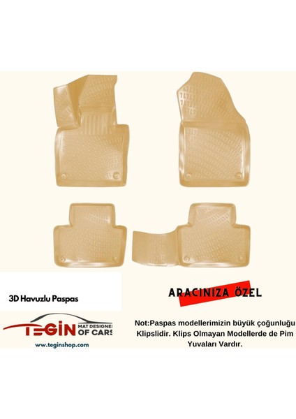 Seat Ibiza 2014 3D Havuzlu Paspas Bej
