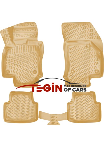 Skoda Octavia 2013 3D Havuzlu Paspas Bej