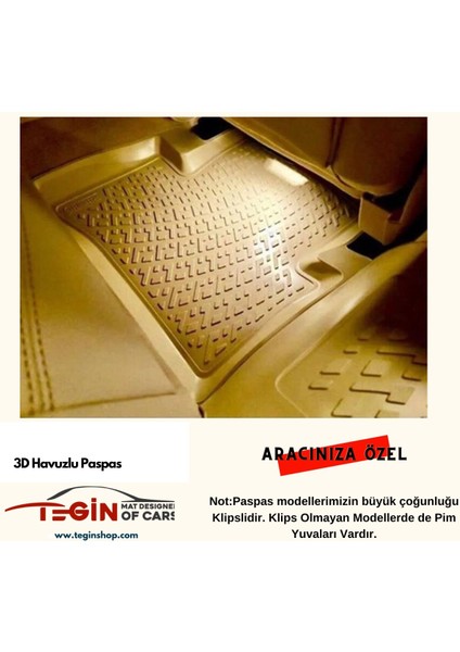 Volkswagen Bora 2002 3D Havuzlu Paspas Bej indirimleri