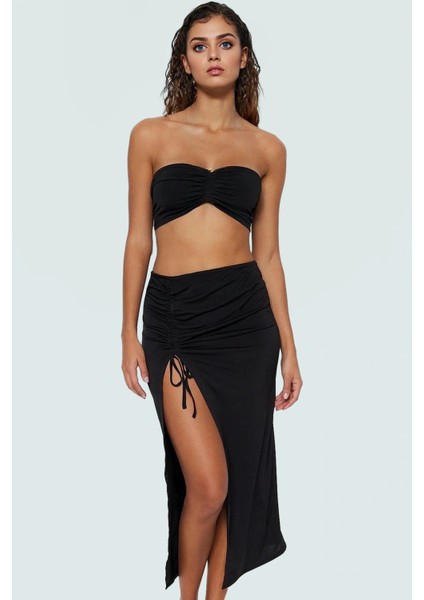 Plaj Elbisesi Örme Kumaş Fitted Kalıp Zincir Detay Dar Paça Özenle Seçilmiş Konforlu Kesim fiyatları