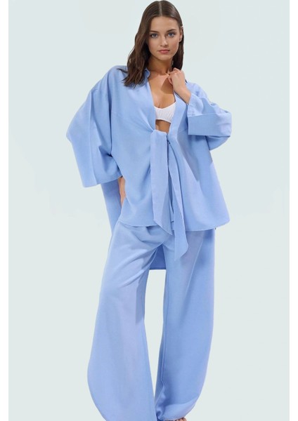 Plaj Için Ideal Keten Karışımlı Gömlek Pantolon Takım Oversize Nefes Alan Kumaş Mükemmel Uyum fiyatları