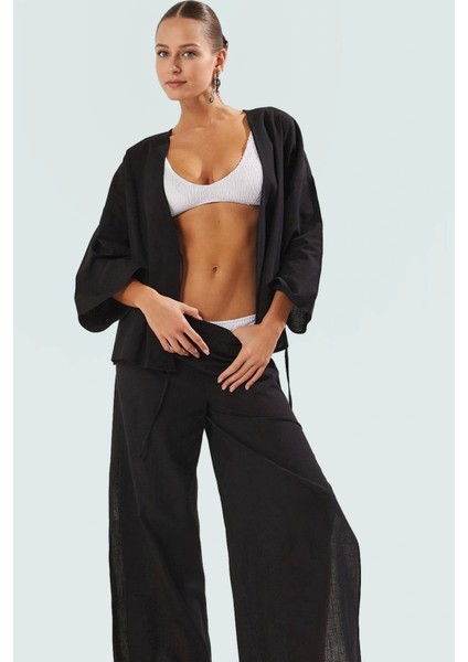 Yazlık Şık Pamuk Gömlek Pantolon Takım Keten Karışımlı Dokuma Rahat Kesim Trend Tasarım fiyatları