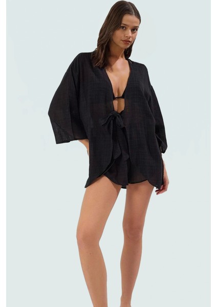 Yazlık Bluz Şort Takım Nefes Alan Viskoz Pamuk Kumaş V Yaka Truvakar Kol Zarifane Tasarım