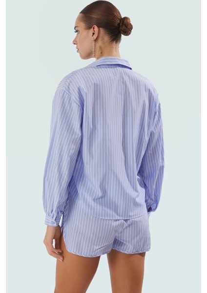 Yazlık Çizgili Dokuma Pamuklu Gömlek Şort Takım Fitted Kalıp Rahat ve Şık Uzun Ömürlü modelleri