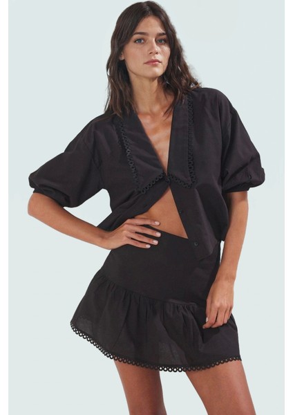 Rahat ve Şık Pamuk Bluz Etek Plaj Takımı Kısa Kol Gömlek Yaka Mükemmel Uyum Kaliteli Işçilik fiyatları