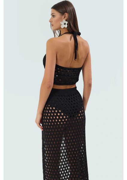 Kolsuz Kroşe Bluz Etek Takım Pamuklu Polyester Triko Yaz Plaj Modası Rahat ve Şık modelleri