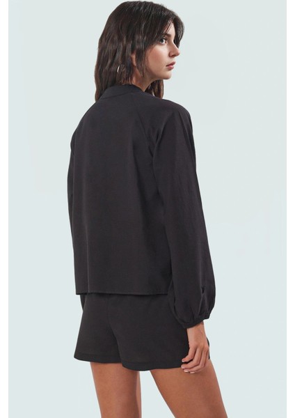 Pamuk Dokuma Vual Kumaşlı Balık Desenli Plaj Takımı Şort Bluz Uzun Kollu Zarifane Tasarım modelleri