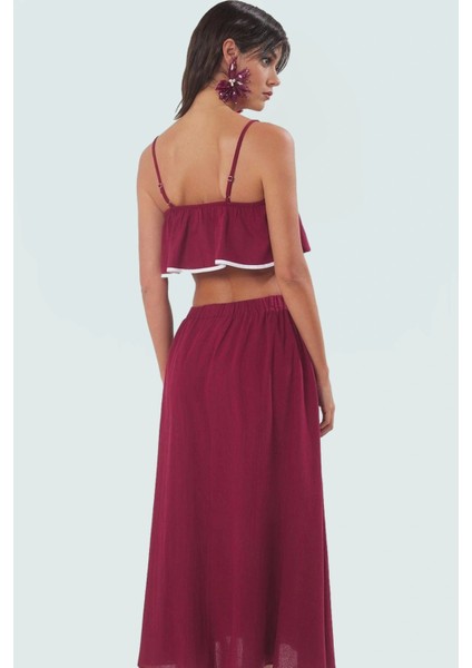 Yazlık Flamlı Pamuk Bluz Etek Takım Rahat ve Şık Günlük Kullanım Için modelleri