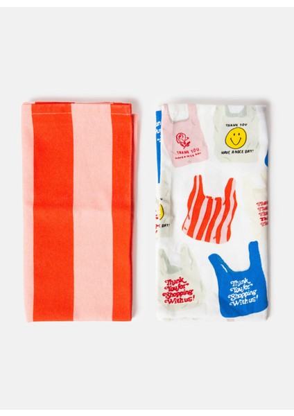 Çok Renkli Kuruluma Bezi Thank You 2li Kurulama Bezi