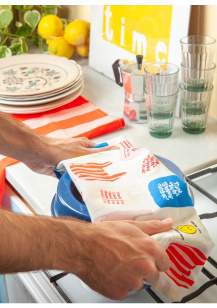 Çok Renkli Kuruluma Bezi Thank You 2li Kurulama Bezi