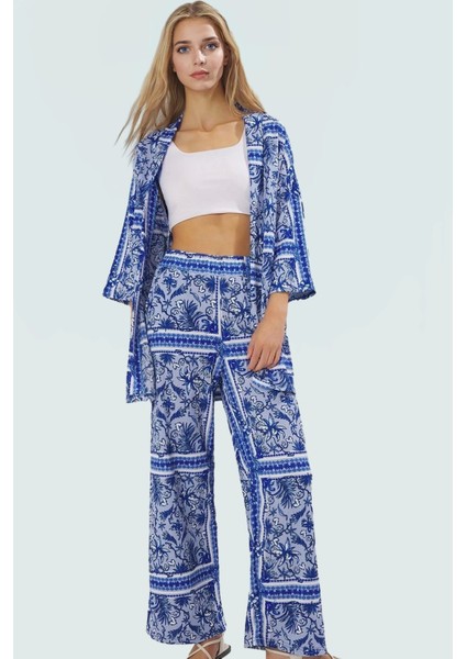 Şık Leopar Desenli Kimono Takım Nefes Alan Polyester Kumaş Görünüm Profesyonel fiyatları