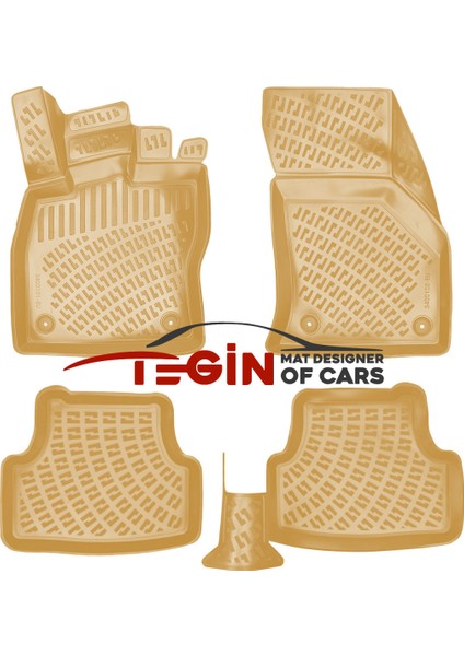 Volkswagen Golf 7 Alt Bagaj 2017 Bagaj Havuzu + Bej 3D Havuzlu Paspas modelleri