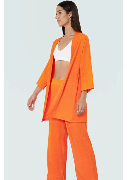 Polyester Örme Kadın Kimono Pantolon Takım Günlük Şıklık Için Rahat Kullanım Seçkin Malzeme