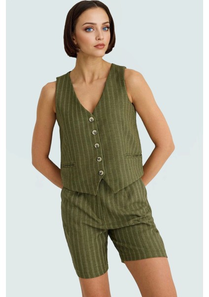 Rahat ve Şık Yazlık Ikili Takım Viskon Süprem Yelek Şort Trend Tasarım Seçkin Malzeme Modern Stil