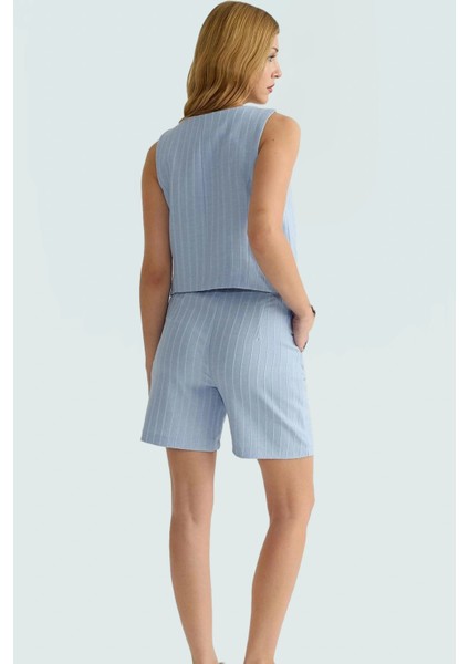 Rahat ve Şık Yazlık Ikili Takım Viskon Süprem Yelek Şort Trend Tasarım Seçkin Malzeme Modern Stil