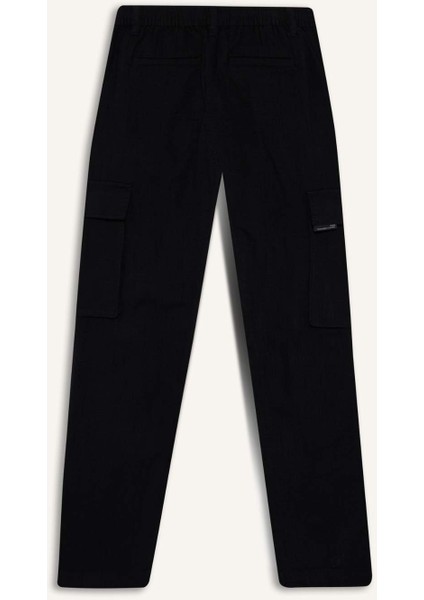 %100 Pamuk Relax Fit Keten Görünümlü Fermuarlı Düz Paça Pantolon D9868AX25SP fırsatları