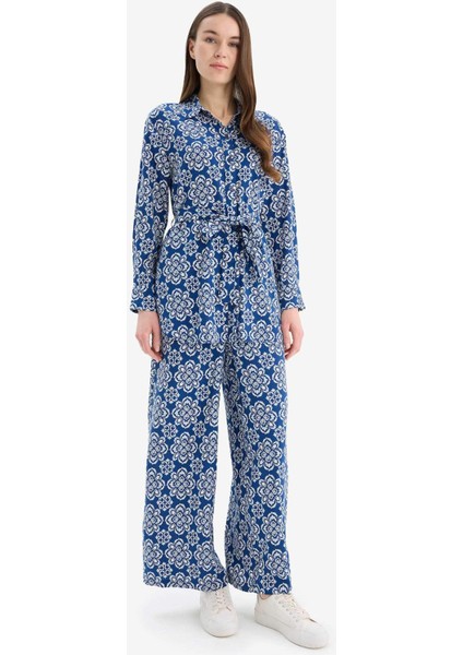 Wide Leg Geniş Bol Paça Desenli Viskon Pantolon D9757AX25SM fiyatları