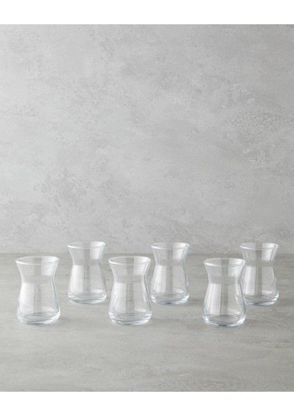 Velin Cam 6'lı Çay Bardağı 132 ml Şeffaf
