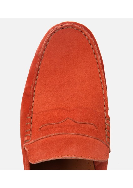 02AYH302700A580 ERKEK Süet Deri Turuncu Esnek Tabanlı Günlük Loafer