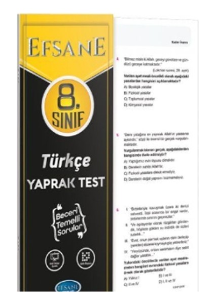 Efsane 8.sınıf Türkçe Yaprak Test