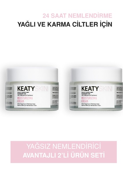 2'li Yağsız Nemlendirici Krem | Akneye Eğilimli Karma &amp; Yağlı Ciltler Için | Parlama Akne Karşıtı