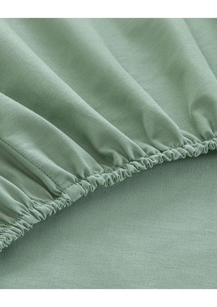Düz Pamuklu Super King Lastıklı Çarşaf 200 x 200 cm Çağla Yeşili modelleri
