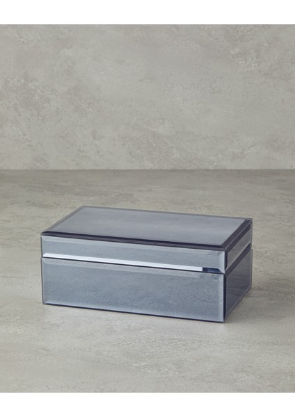 Kate Cam Aynalı Dekoratıf Kutu 21X13X8,5 cm Füme