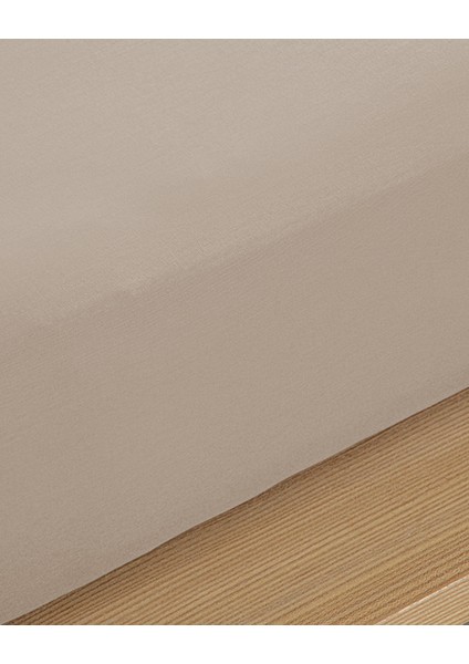 Düz Pamuklu Super King Lastikli Çarşaf 200 x 200 cm Kahve fiyatları