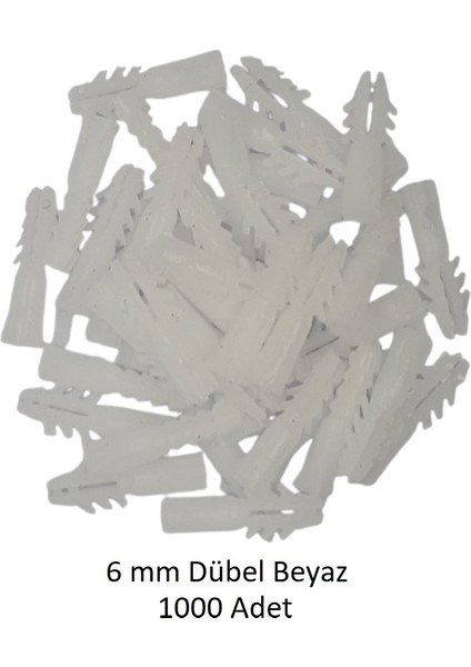 Dübel, 6 Mm Plastik Beyaz Dübel 1000 Adet fiyatları