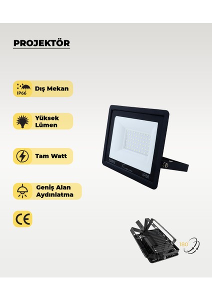 50W Kırmızı Işık IP65 LED Projektör