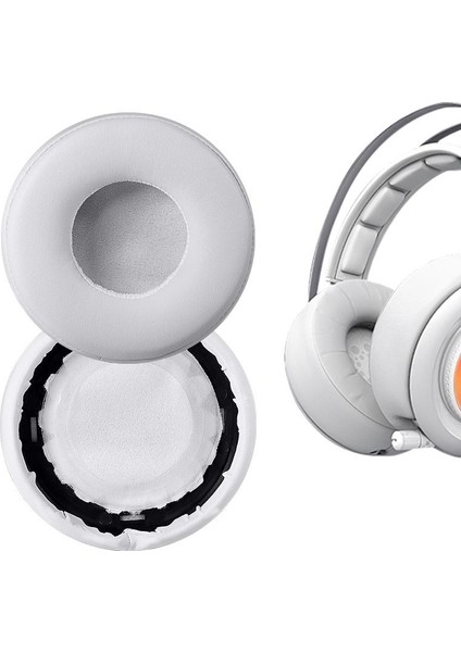 2 Adet Protein Deri Kulak Yastıkları Stes Nova Pro Için Steelseries Siberia 650 (Beyaz) (Yurt Dışından)