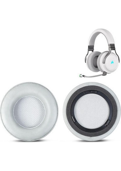 Corsair Virtuoso Kuzu Derisi Için 1 Çift Yedek Kulak Yastıkları Corsair Virtuoso Için (Beyaz) (Yurt Dışından)