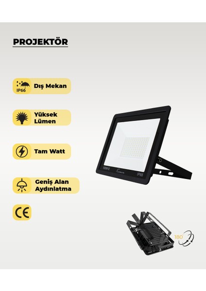 100W IP65 Kırmızı Işık Projektör