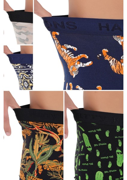 Erkek 5'li Desenli Renkli Pamuklu Premium Hijyenik Paket Boxer fiyatları