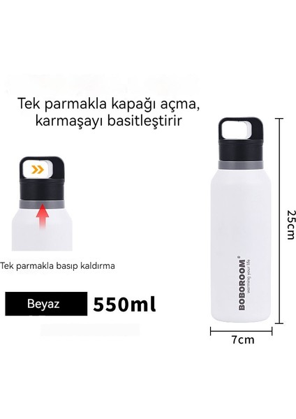 BOBOROOM316 Paslanmaz Çelik Termos Bardak Açık Spor Büyük Kapasiteli Su Şişesi (Yurt Dışından)