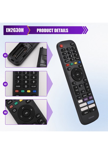Vu 4K UHD LED Akıllı Tv Uzaktan Kumandası EN2G30H EN2N30H EN2Q30H EN2B30H 55A7300F 55A7500F EN2A30 EN2P30H (Yurt Dışından) indirimleri