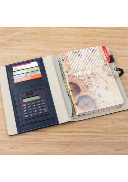 Kişiye Özel Organizerli Tarihsiz Ajanda Not Defteri ve Kalem Seti Siyah Kutulu fırsatları