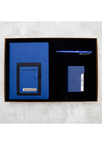 Kişiye Özel Kanguru Defter Kartvizitlik ve Roller Kalem Set - Özel Kutu