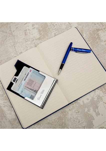 Kişiye Özel Kanguru Defter Kartvizitlik ve Roller Kalem Set - Özel Kutu