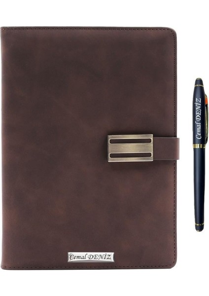 Kişiye Özel Metal Klipsli Premium Defter ve Roller Kalem Seti - Renk Seçenekli fiyatları