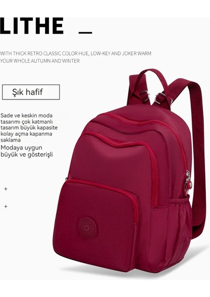 Sırt Çantası Kadın Büyük Kapasiteli Ejderha Kumaş Sırt Çantası Hafif Okul Çantası (Yurt Dışından) modelleri