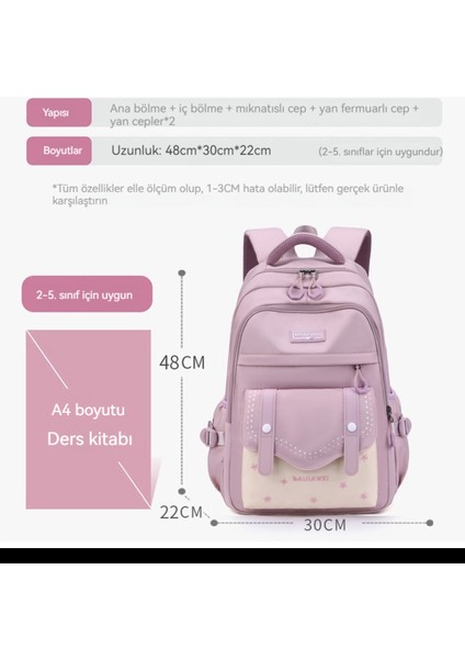 Öğrenci Okul Çantası Kontrast Renkli Hafif Sırt Çantası (Yurt Dışından) indirimleri