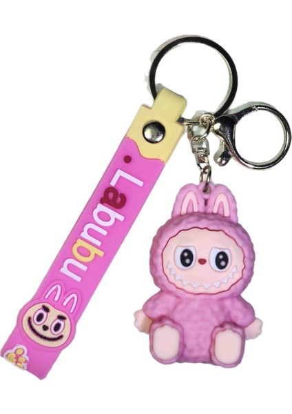 卡通labubu小绵羊钥匙扣可爱草帽拉布布公仔挂件 (Yurt Dışından)