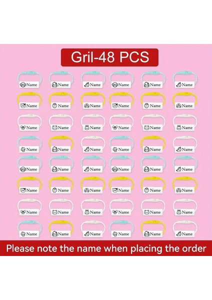 24 Adet Su Geçirmez Bebek Adı Etiketleri ile Etiket Ipi Özelleştirilmiş Çocuk Giyim Ayakkabıları Okul Çantası Kupası Etiketleri Kolye Renk: Kız Ayakkabı RING-48PCS (Yurt Dışından)