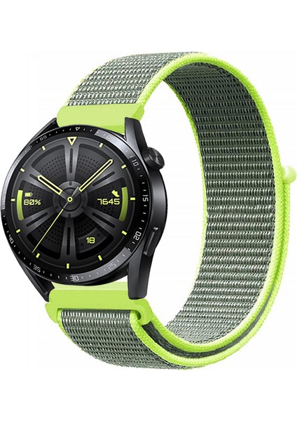 Huawei Watch Gt3 46MM Akıllı Saat Uyumlu Spor Kumaş Desenli Cırt Cırtlı Kordon Kayış