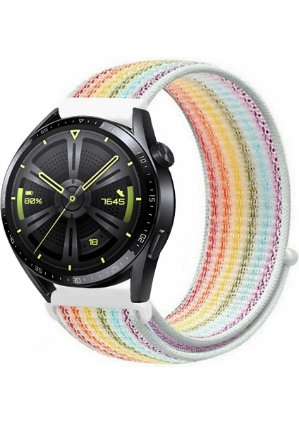 Huawei Watch Gt3 46MM Akıllı Saat Uyumlu Spor Kumaş Desenli Cırt Cırtlı Kordon Kayış